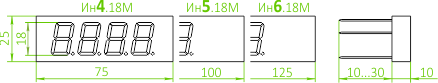 Размеры индикатора ИнX18M
